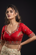 Made Of Vichitra Silk-Designer Blouse