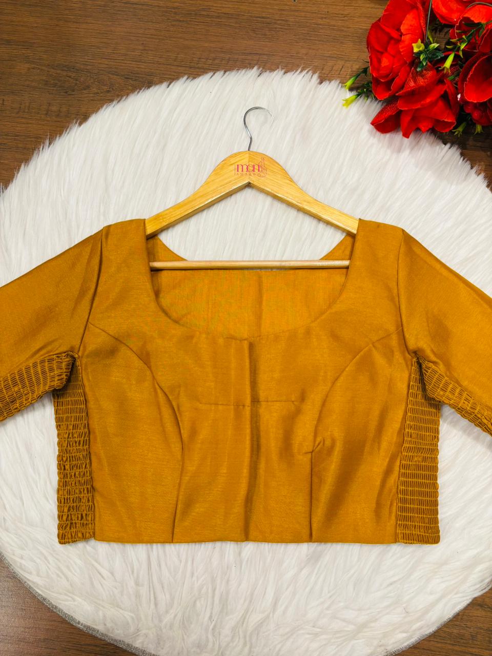 The Signature Solid-Smoky Stretchable Blouse