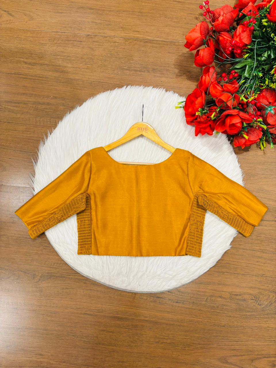 The Signature Solid-Smoky Stretchable Blouse