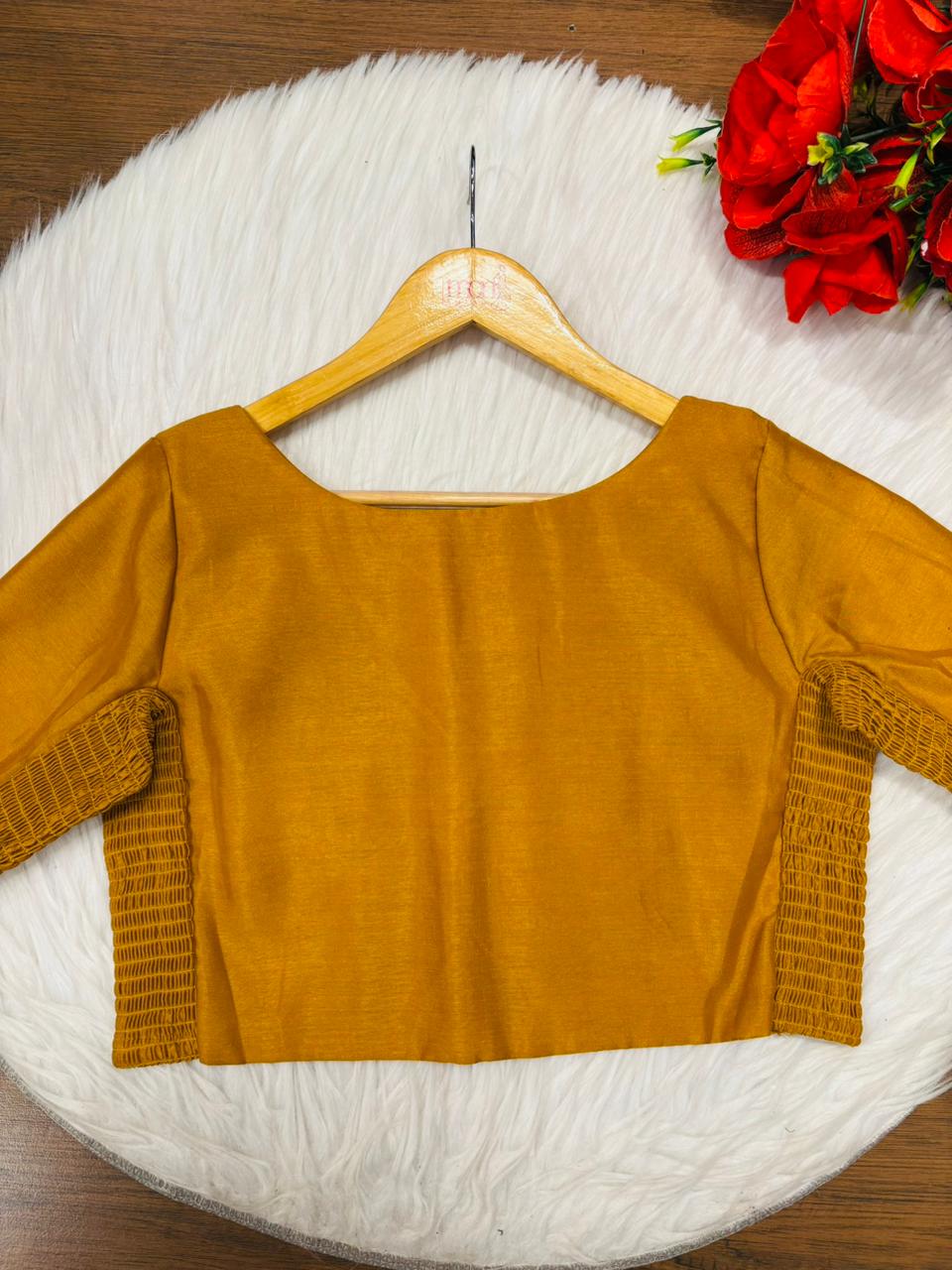 The Signature Solid-Smoky Stretchable Blouse