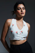 Dealing In Embroidery - Halter neck Blouse