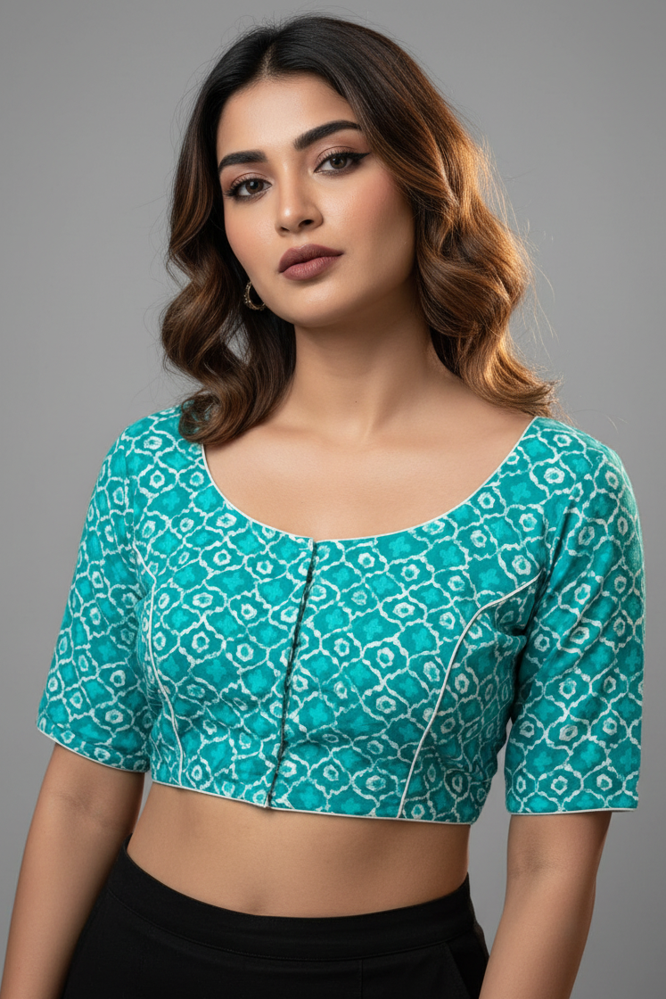 Live Everyday - Printed Cotton Designer Blouse