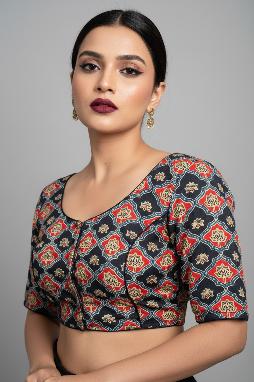 Live Everyday - Printed Cotton Designer Blouse