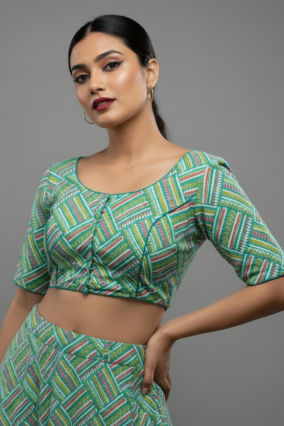 Live Everyday - Printed Cotton Designer Blouse