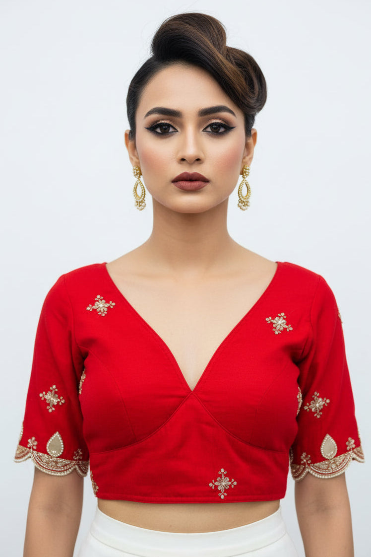 Standing Out - Fendy V neck Silk Blouse