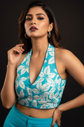 Color Pop Halter Neck Blouse