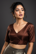 The Glowing Diva Fancy Designer Solid Color Blouse