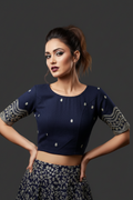Little place- Floral Stretchable Knitted Blouse