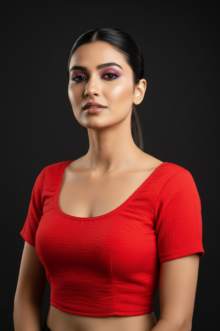 Pure Form-Stretchable Knitted Blouse