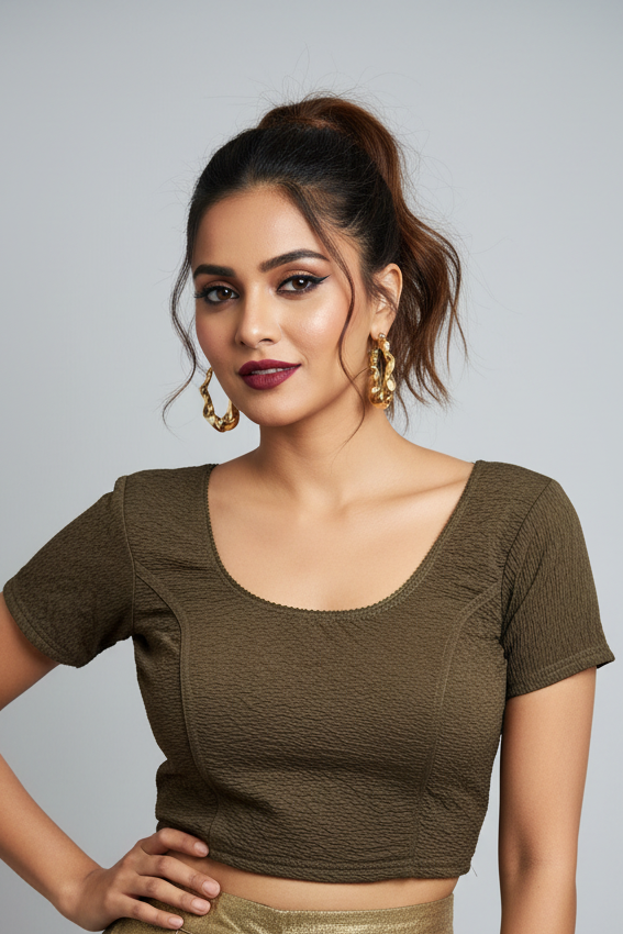 Pure Form-Stretchable Knitted Blouse