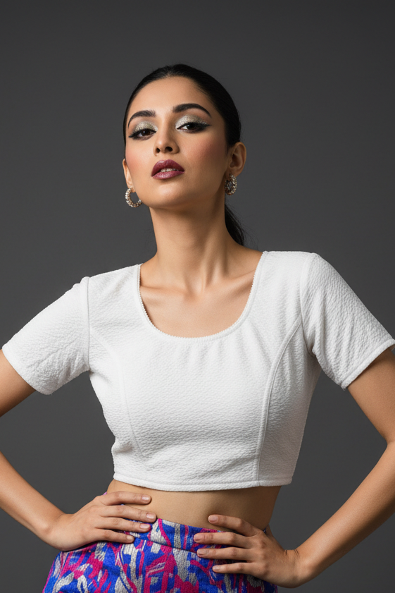Pure Form-Stretchable Knitted Blouse