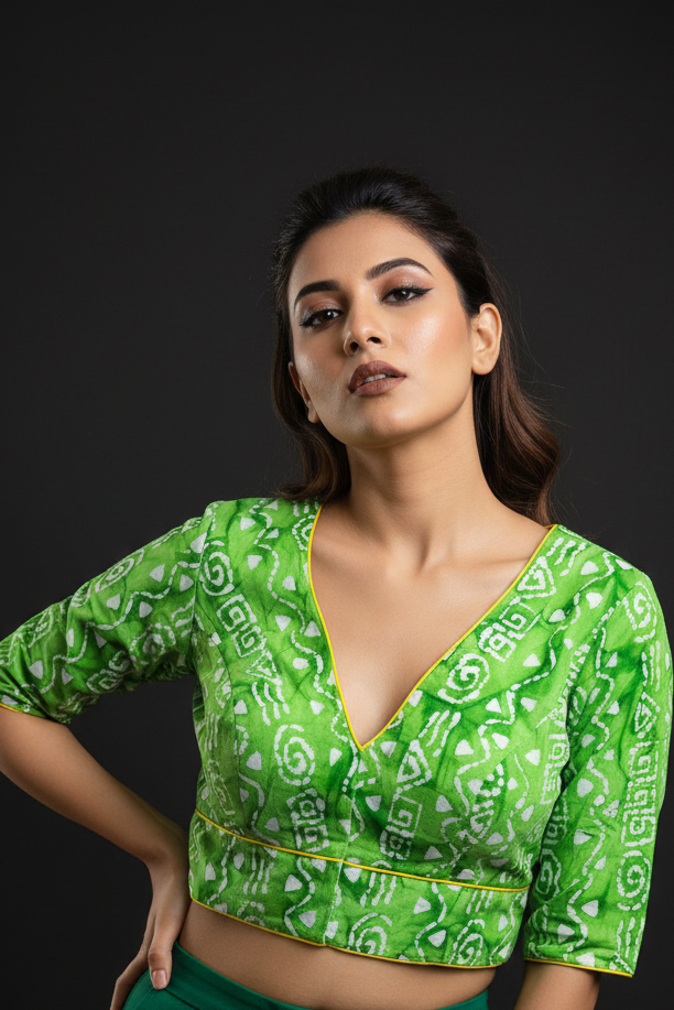 Fresh Start - Printed Cotton Designer Blouse