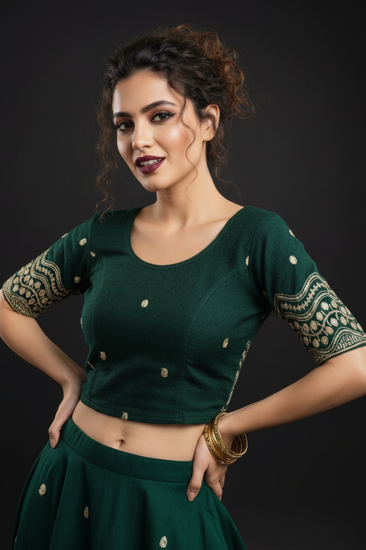 Little place- Floral Stretchable Knitted Blouse