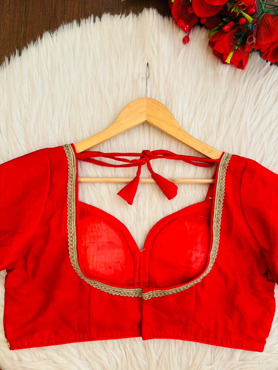 Secret Glow Francy Silk Blouse (Red)