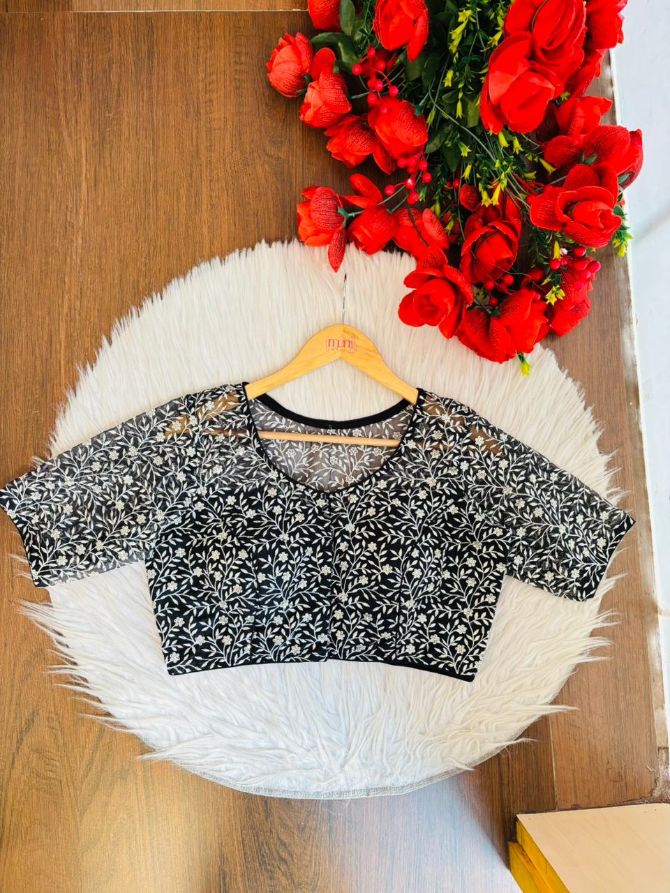 A Quiet Connection- Designer Net Blouse