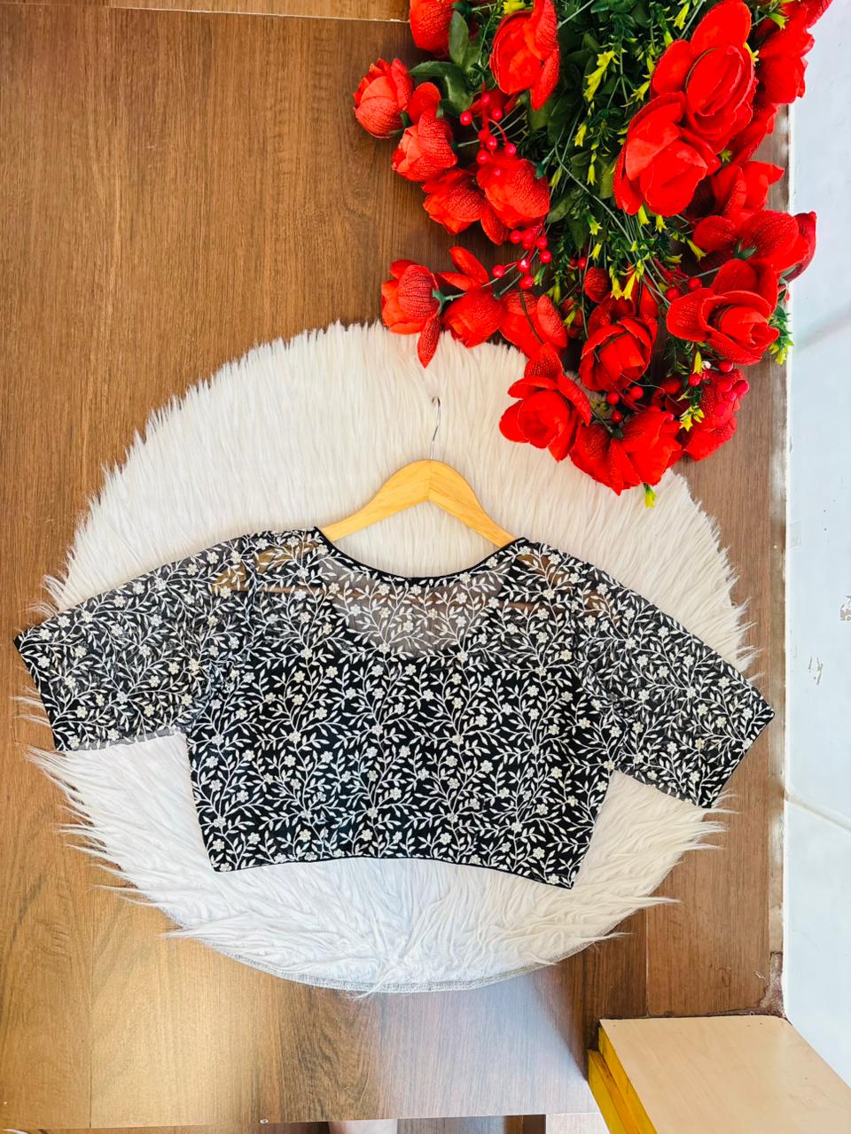 A Quiet Connection- Designer Net Blouse