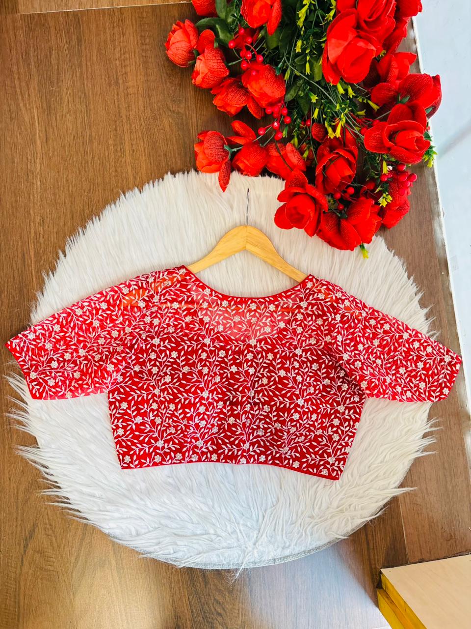 A Quiet Connection- Designer Net Blouse