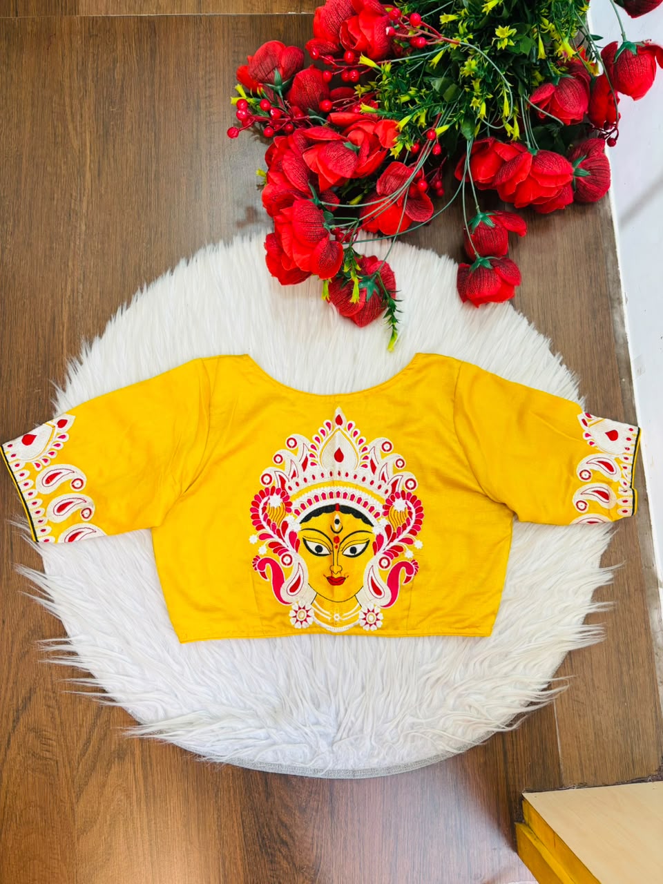 Agomoni - Traditional Designer Blouse(Yellow)