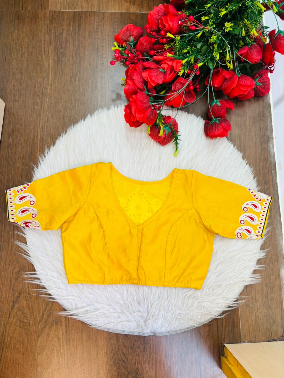 Agomoni - Traditional Designer Blouse(Yellow)