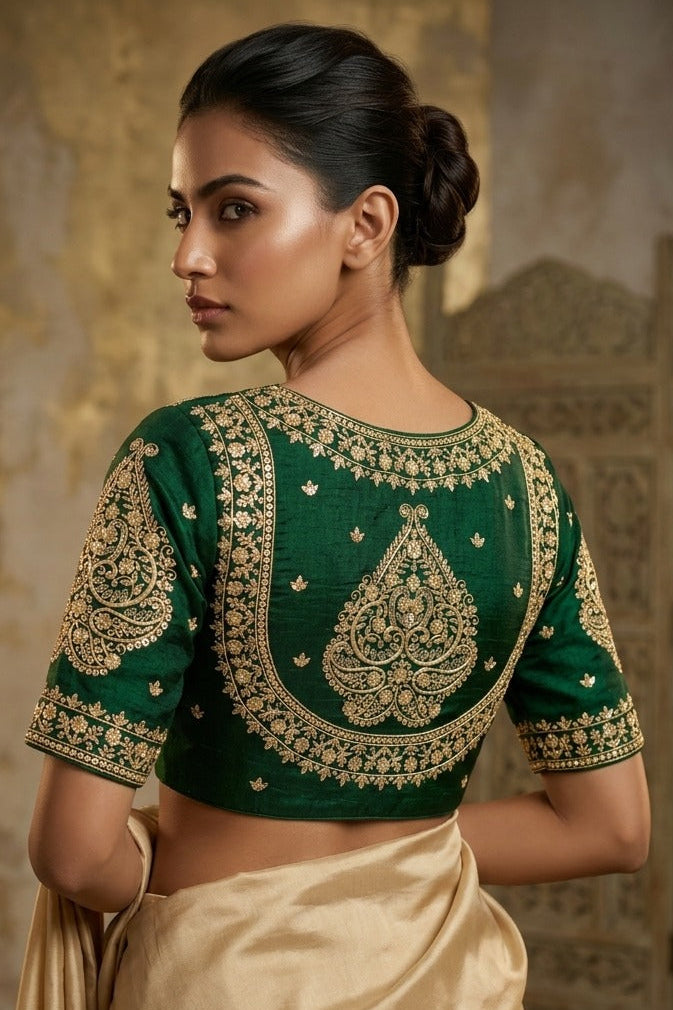 Portrait of Royalty Vichitra Silk Blouse