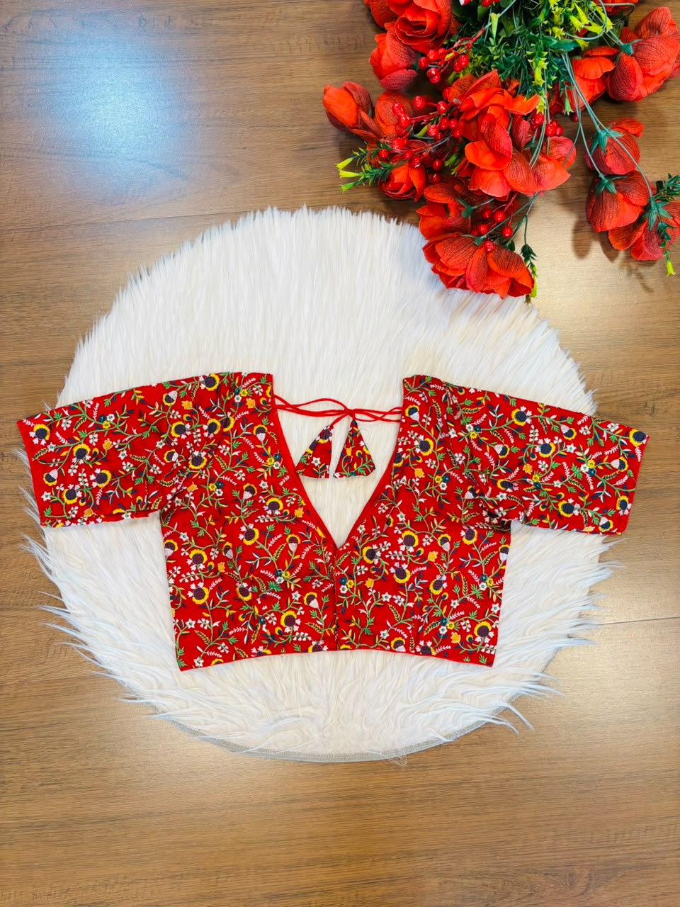 Vine Of Flower Embroidery - Designer Blouse