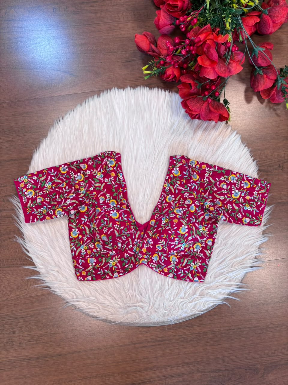 Vine Of Flower Embroidery - Designer Blouse