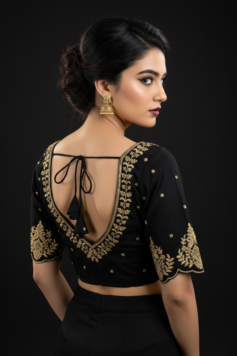 The Empress Gilded V-Neck Blouse