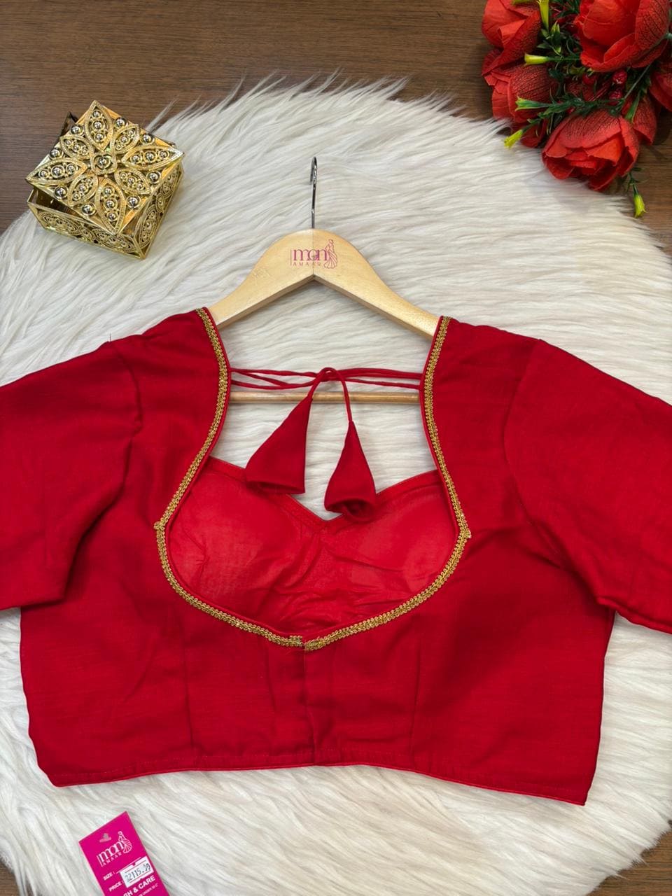 Golden Glow- Vichitra Silk Blouse