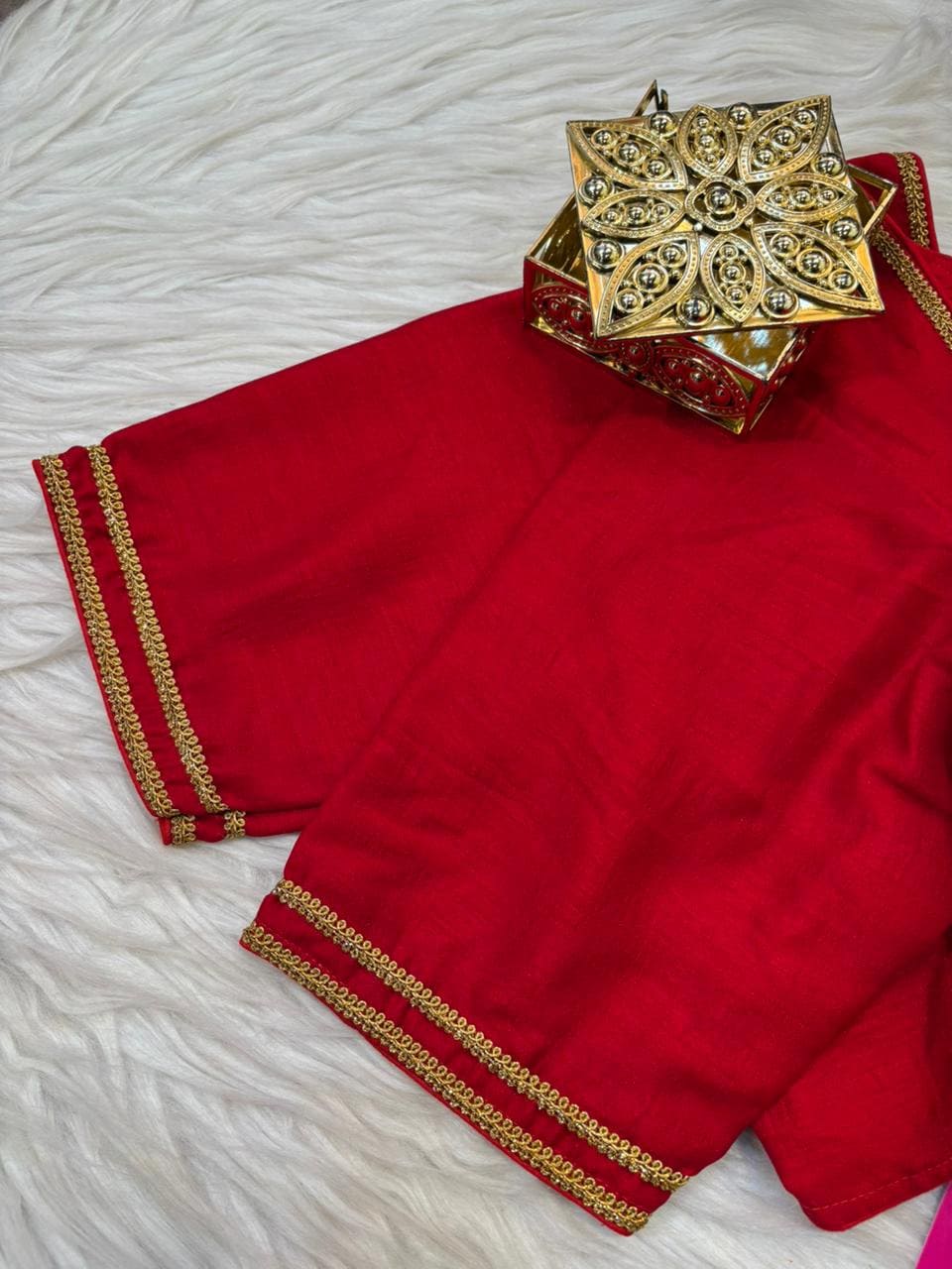 Golden Glow- Vichitra Silk Blouse