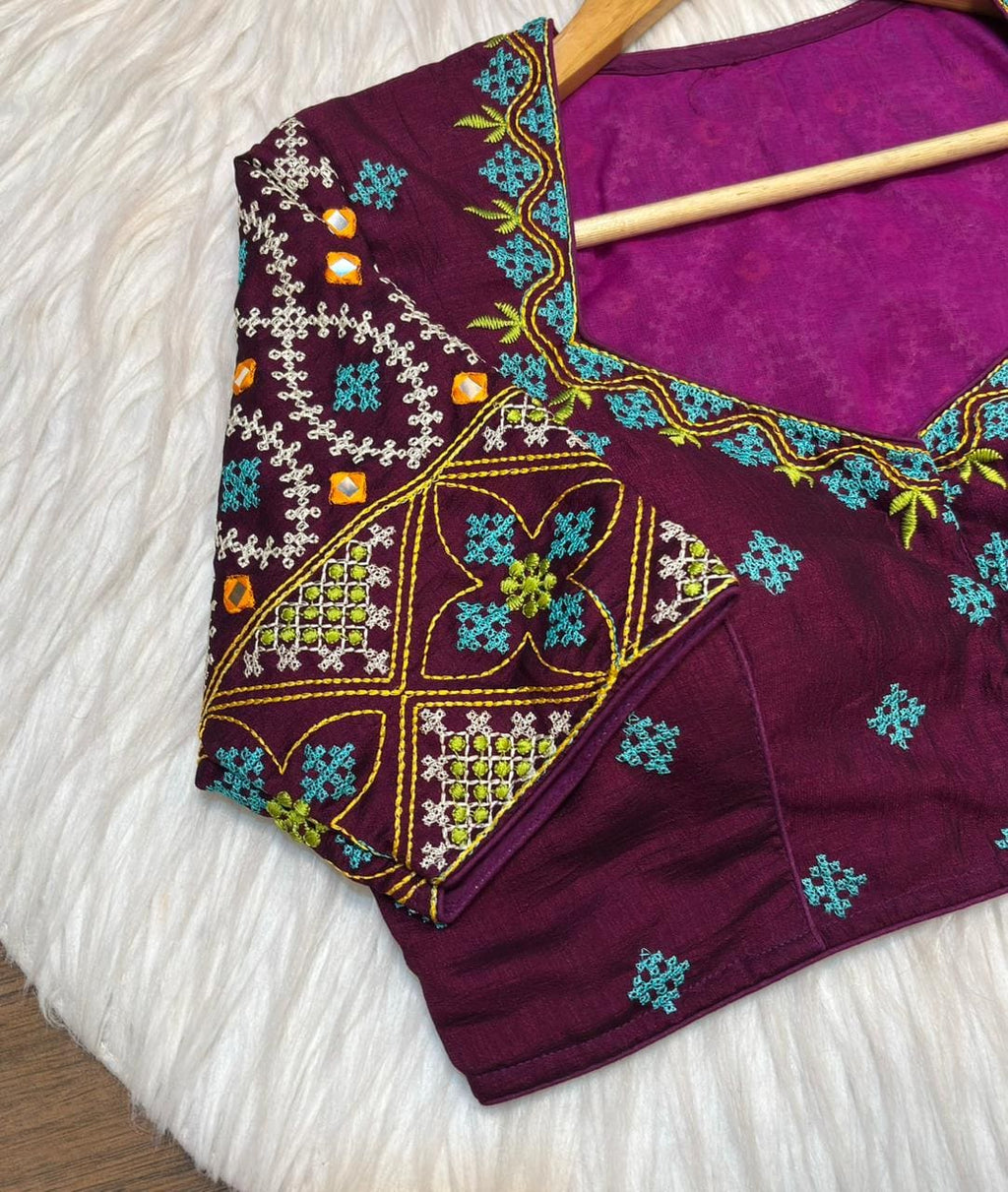 Kutch Style Vichitra Silk Blouse