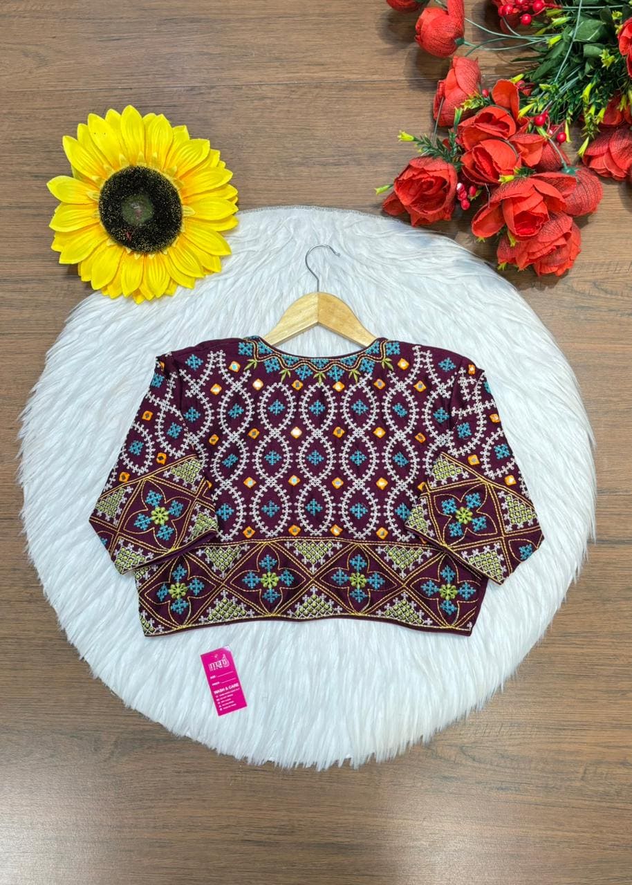 Kutch Style Vichitra Silk Blouse