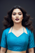 Sky Blue Masaba Style Vichitra Silk Blouse