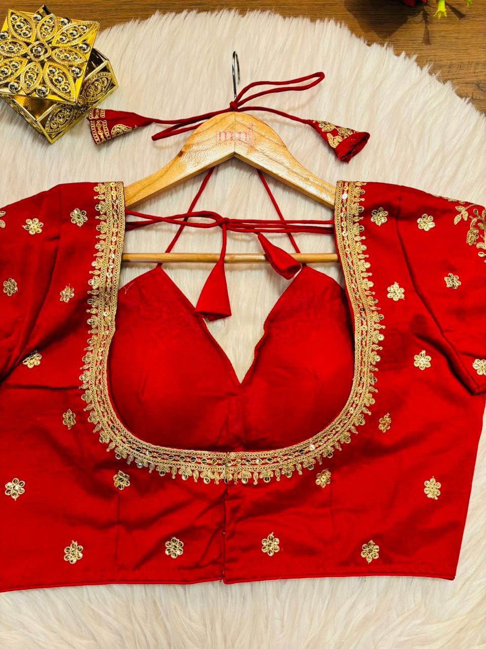 Flowing Art Designer Vichitra Silk Blouse