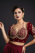 Flowing Art Designer Vichitra Silk Blouse