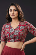 New Smoky Stretchable Ajrakh Blouse