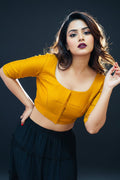 The Signature Solid-Smoky Stretchable Blouse