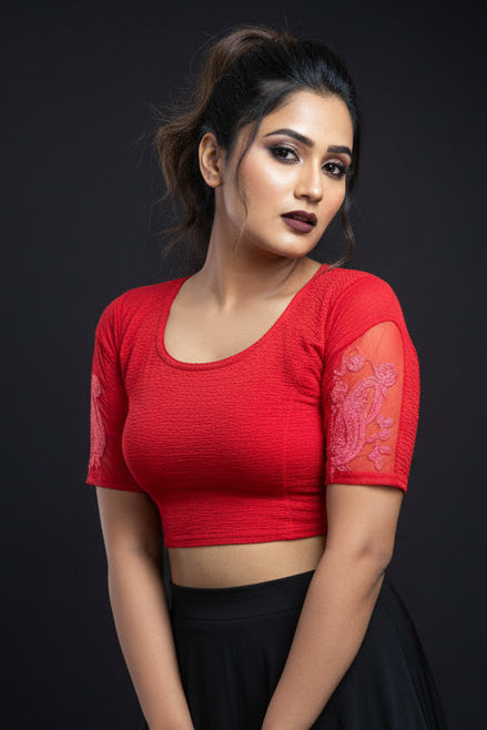 Retro Revival-Stretchable Knitted Blouse