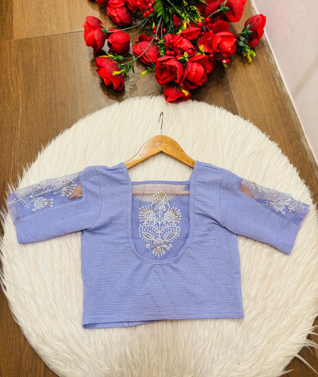 Heritage Glow-Stretchable Knitted Blouse