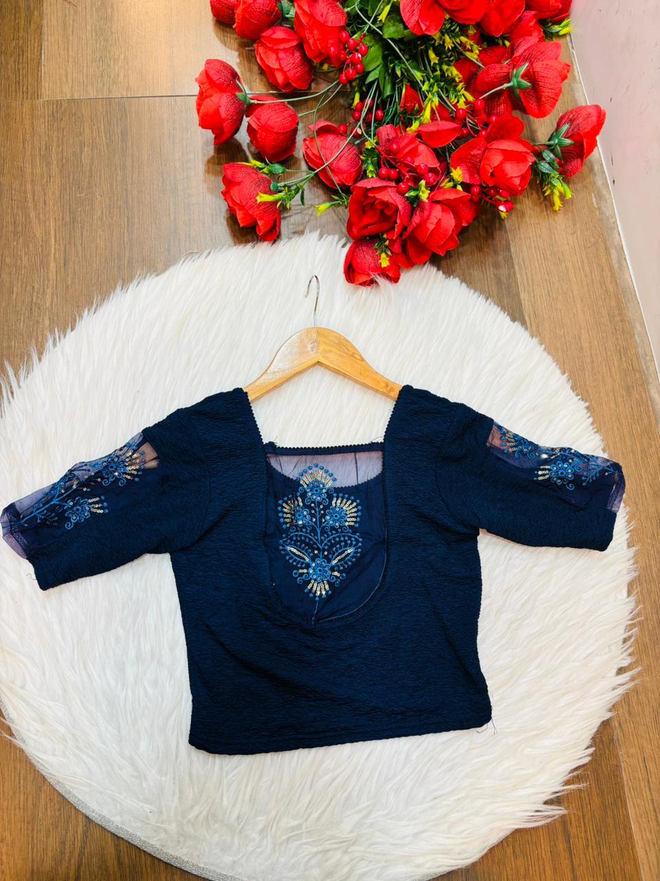 Heritage Glow-Stretchable Knitted Blouse