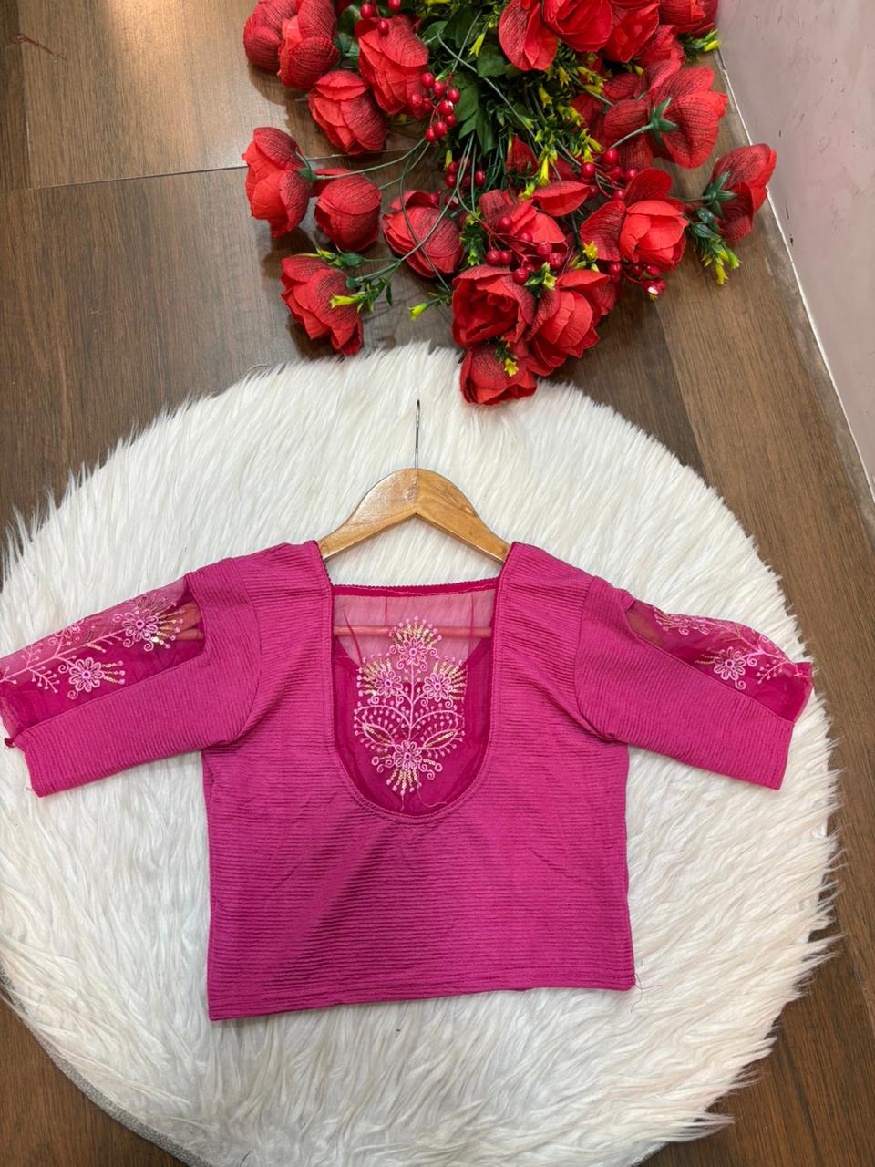Heritage Glow-Stretchable Knitted Blouse