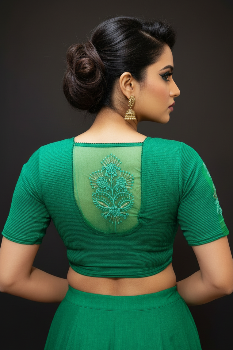 Heritage Glow-Stretchable Knitted Blouse