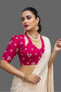Pink Shiuli Masaba Style Vichitra Silk Blouse