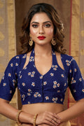 Blue Shiuli Masaba Style Vichitra Silk Blouse