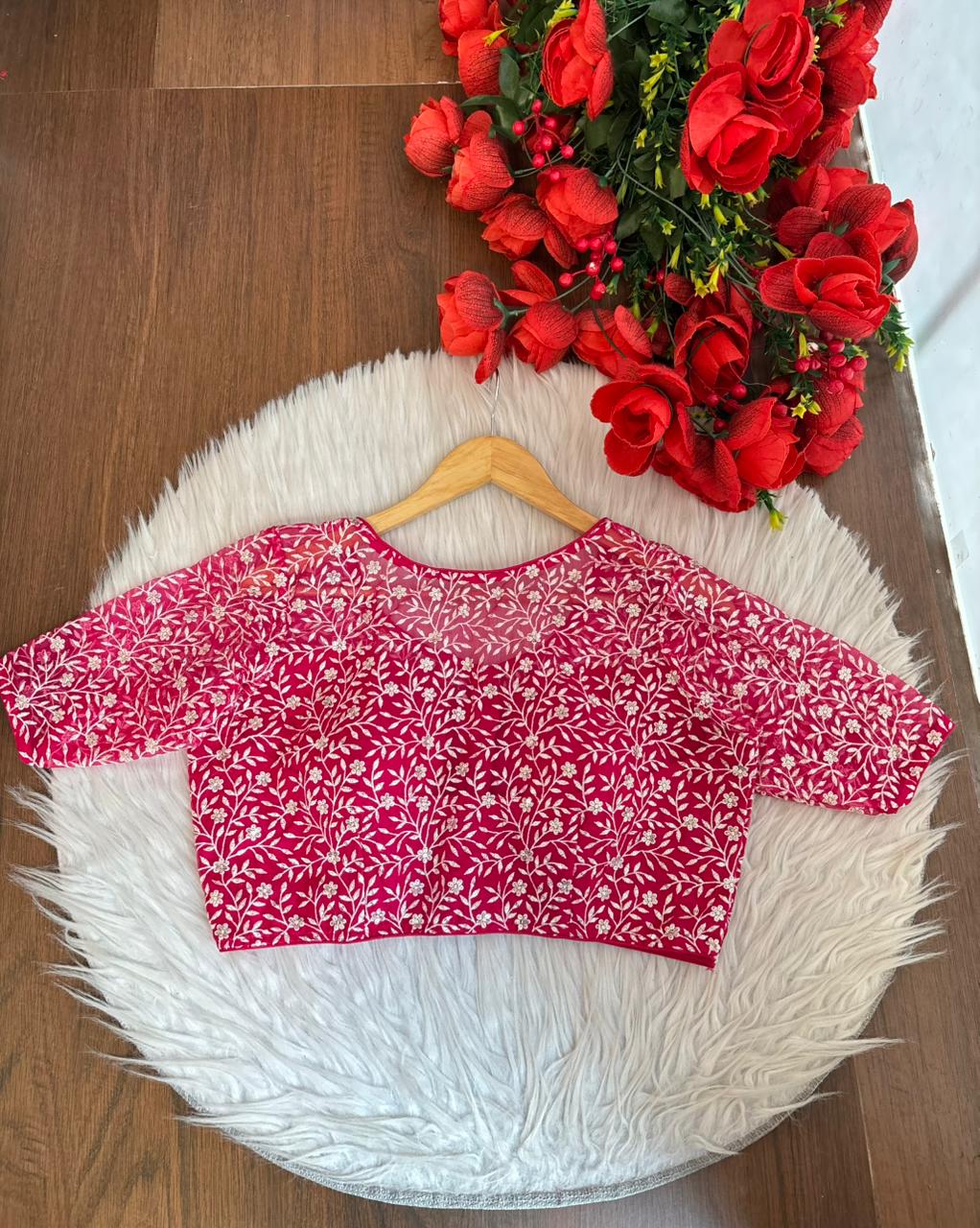 A Quiet Connection- Designer Net Blouse