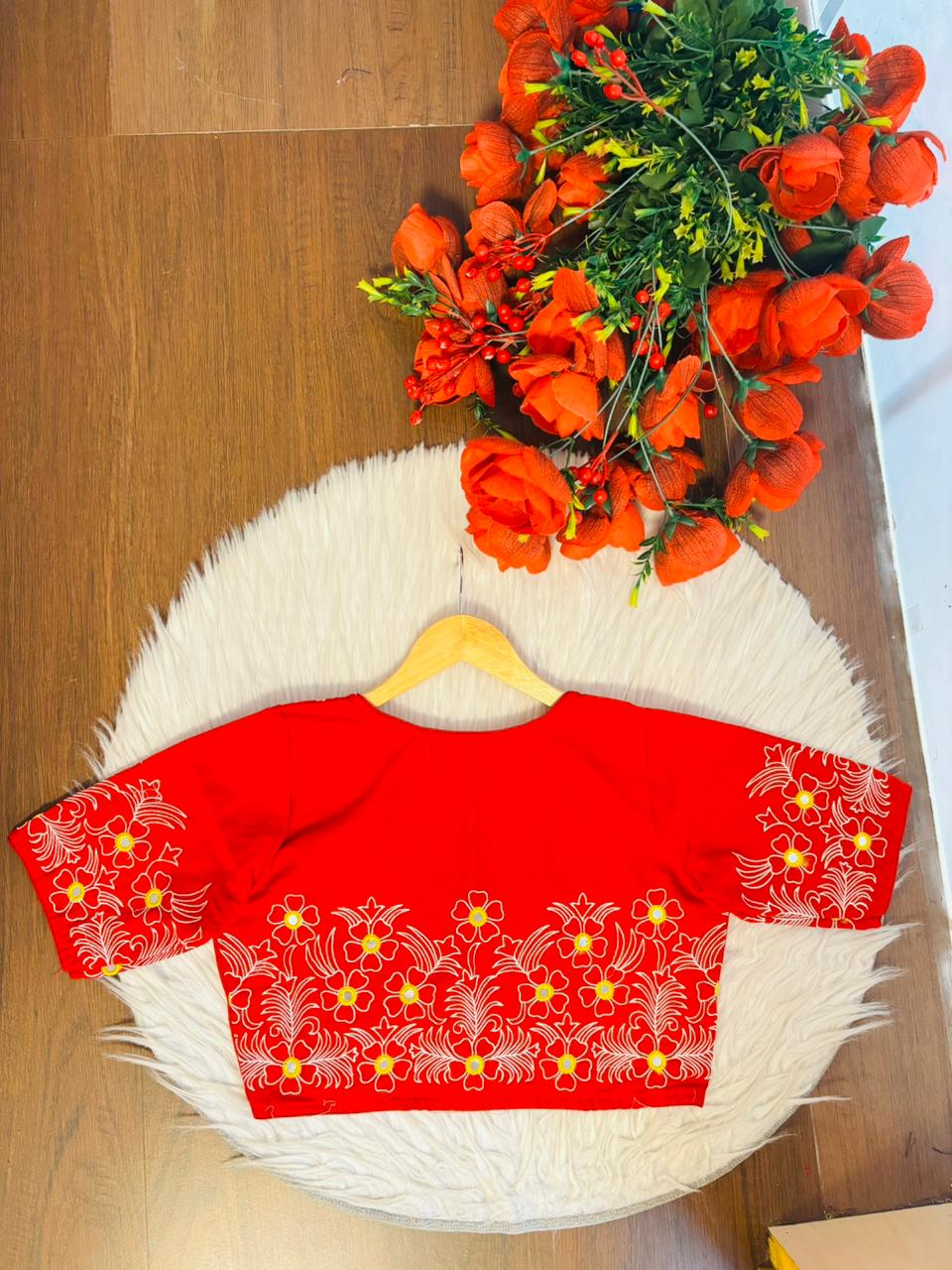 Mirror Magic & Flowers- Embroidered Blouse