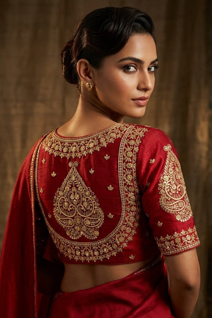 Portrait of Royalty Vichitra Silk Blouse