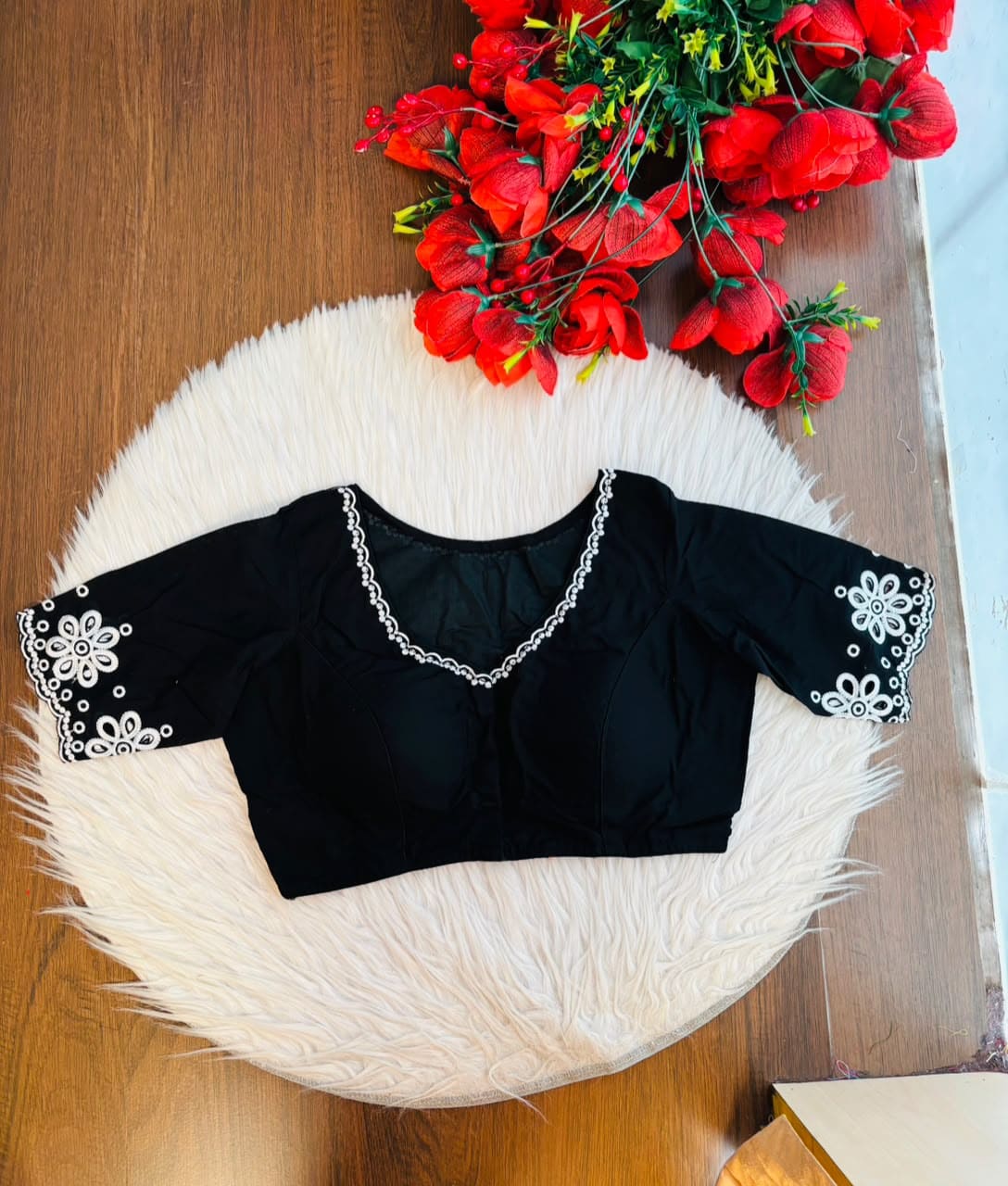 A Crown of Petals Cotton Embroidered Blouse