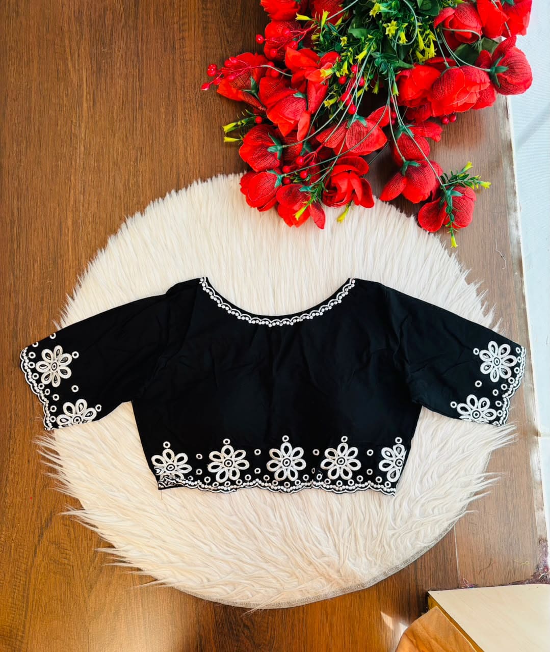 A Crown of Petals Cotton Embroidered Blouse