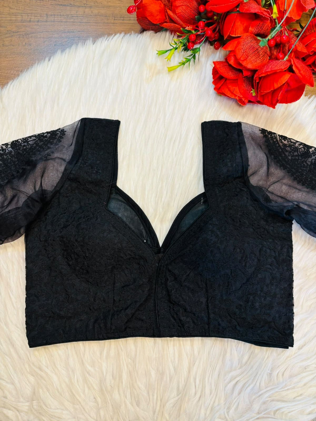 Inspired by Royal Grace Organza Embroidered Blouse