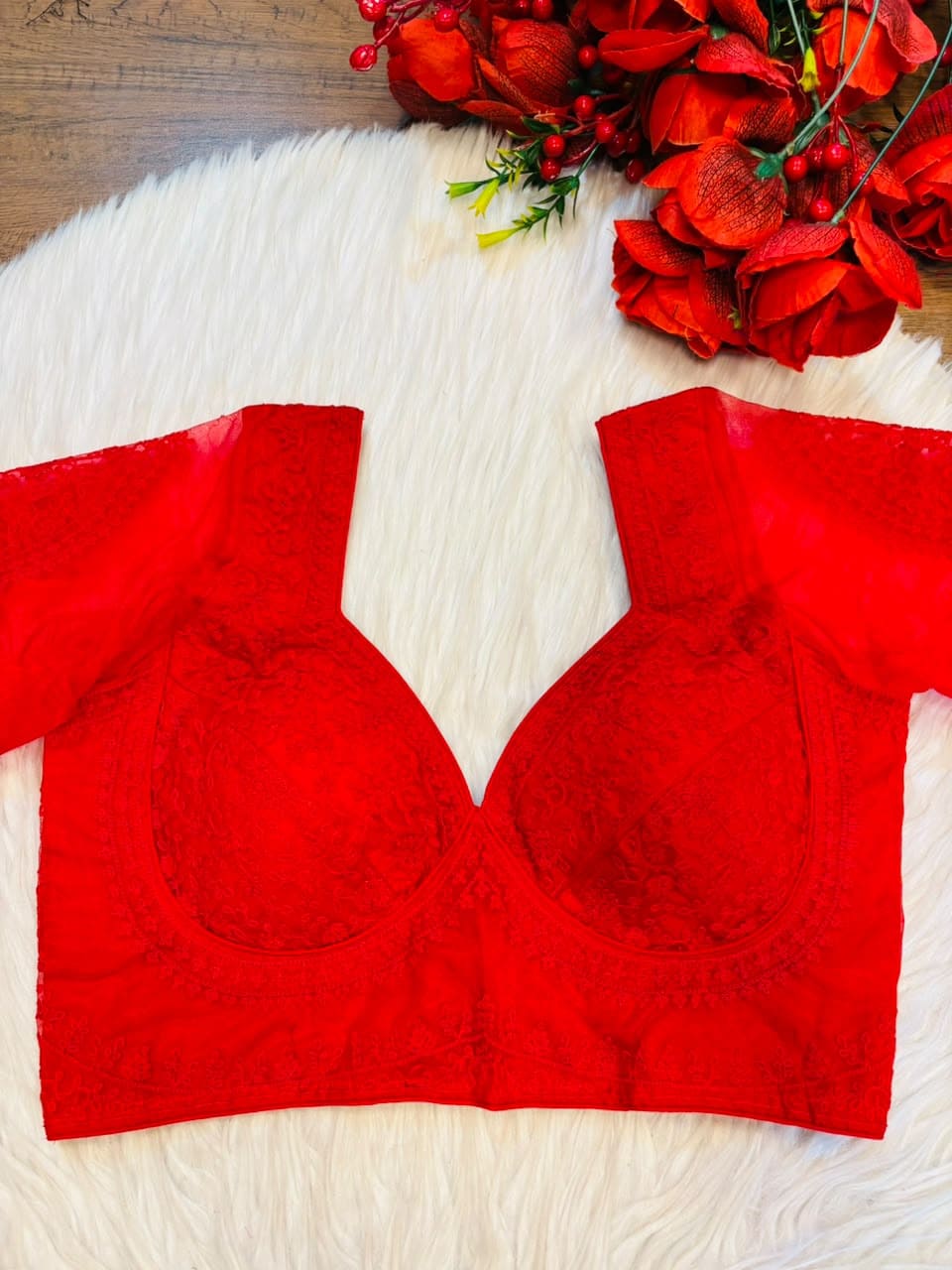 Inspired by Royal Grace Organza Embroidered Blouse
